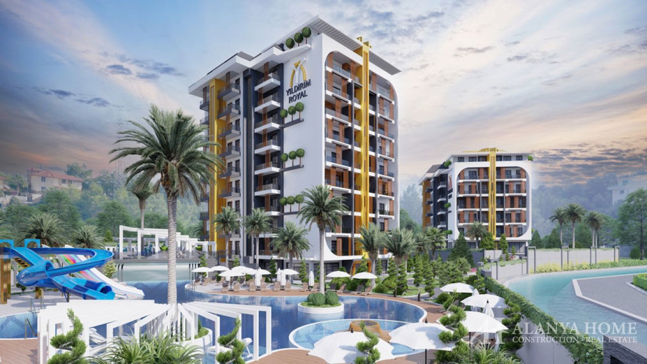 Аланияда Авсалларда мекенінде Yildirim Royal кешенінде 1+1 пәтер сатылады