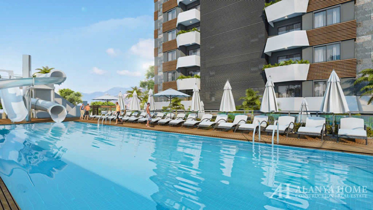 White Sail Mahmutlar Alanya Antalya Türkei Kauf Verkauf Eigentum einer möblierten Einzimmerwohnung i