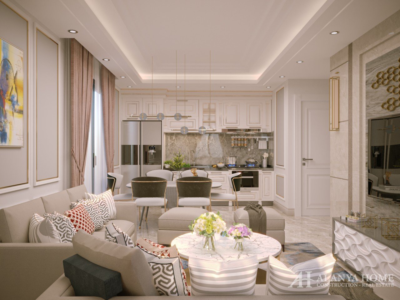 Mahmutlar Alanya Turkije gemeubileerd, een appartement met twee slaapkamers, bouwbedrijf, uitzicht o