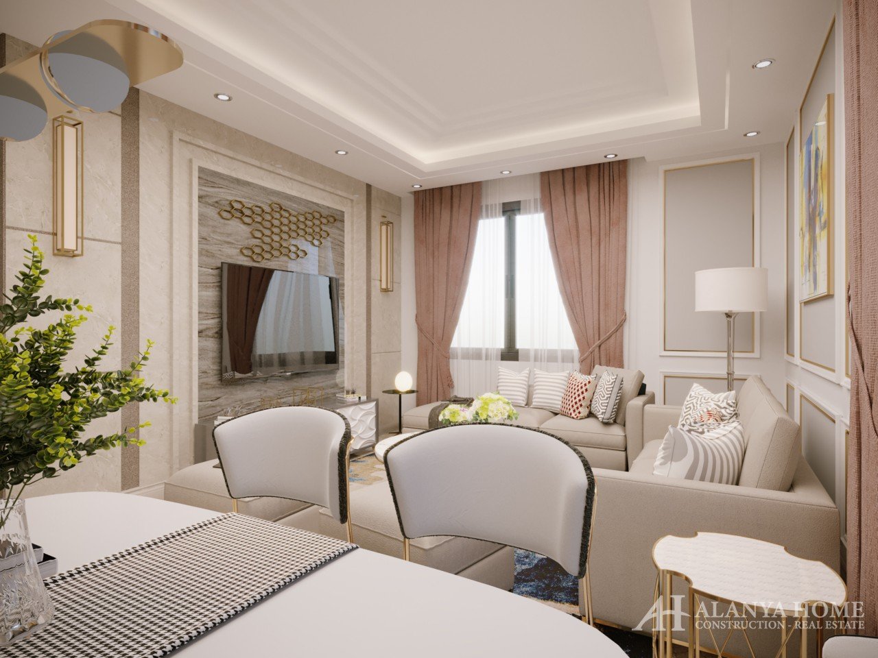 Mahmutlar Alanya Turquie meublé, un appartement de deux chambres, entreprise de construction, vue me