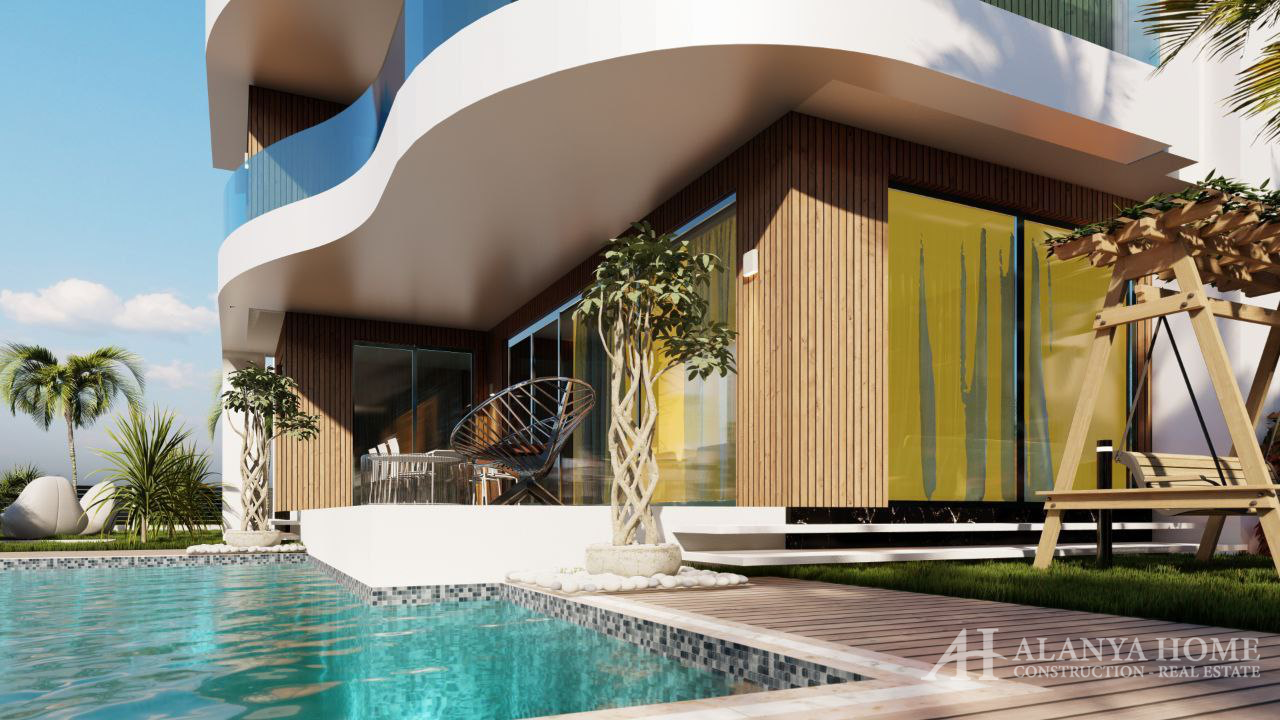 Kizilcaser جنگل روستای اوبا آلانیا آنتالیا ترکیه خرید اموال فروش یک آپارتمان مبله یک خوابه در یک طرح