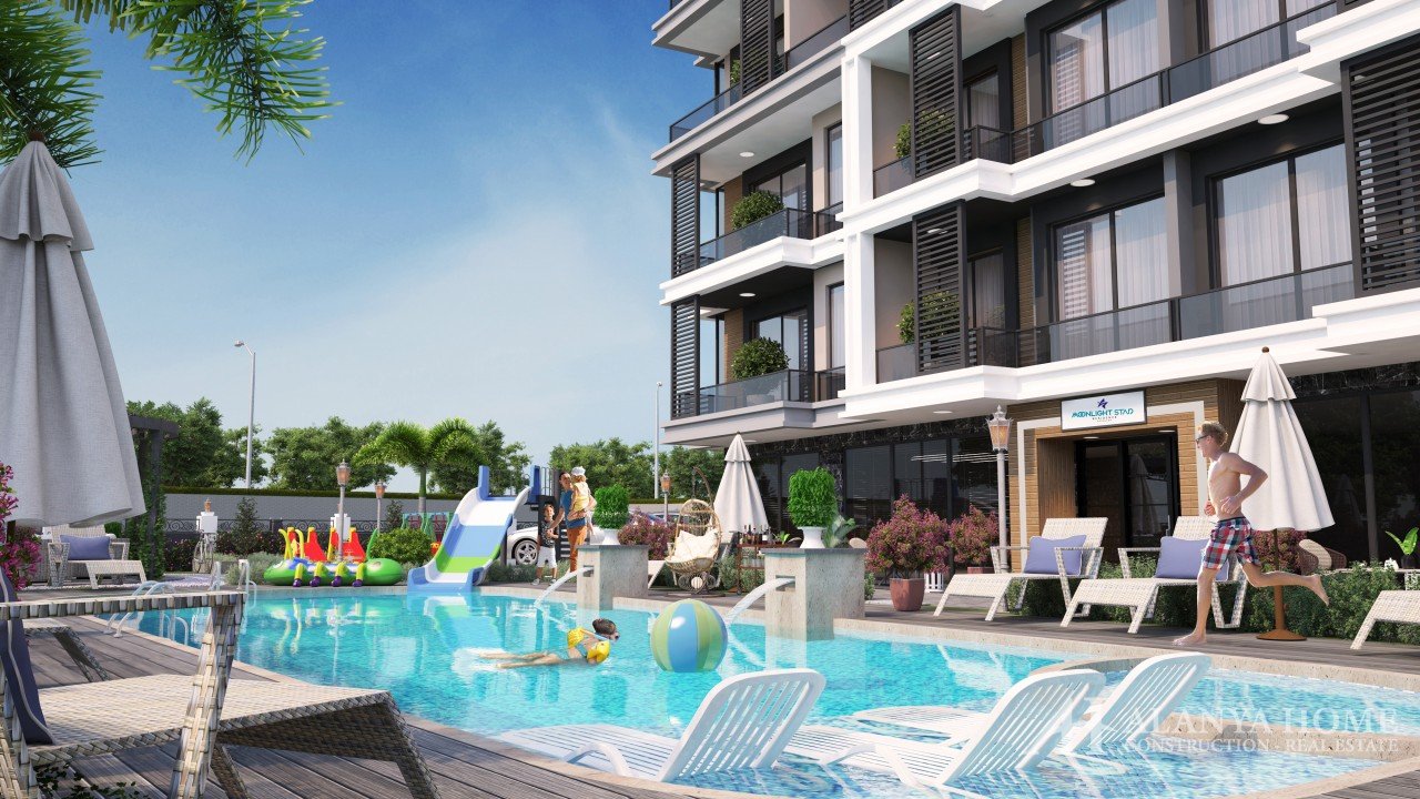 Фото покупка продажа недорогая квартира в доме жилом комплексе с открытым бассейном Алания Хоум Анта