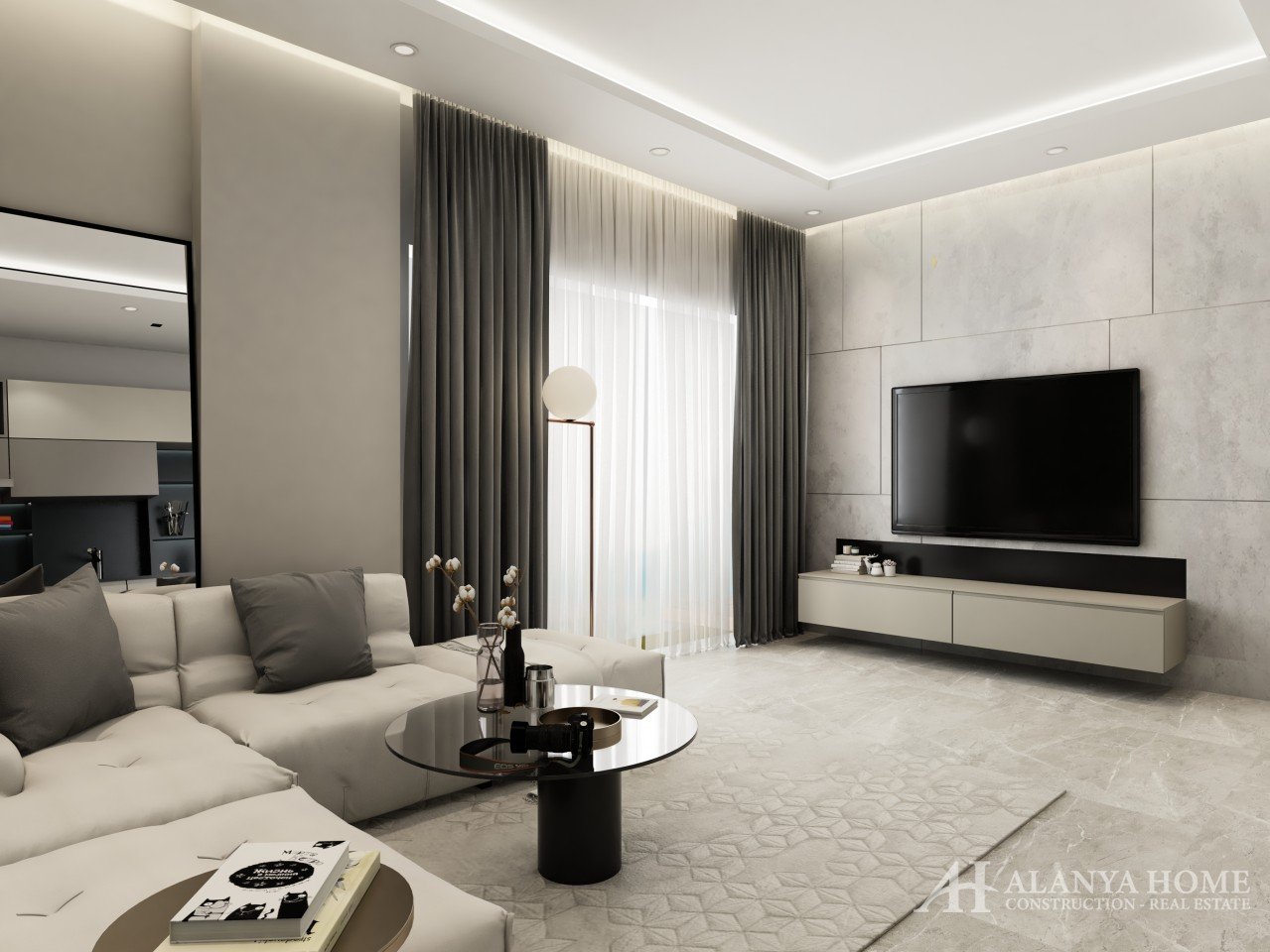 Mahmutlar Alanya Turkey furnished, one two bedroom apartment, construction company, by the sea view,