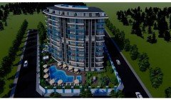 Blue Tower Mahmutlar Alanya Antalya Türkei Kauf Verkauf Eigentum einer möblierten Einzimmerwohnung i