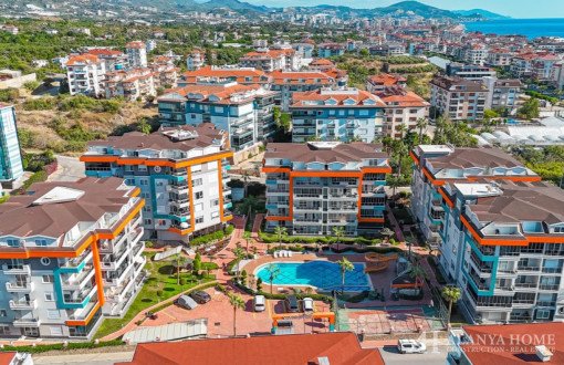 Sea View 2+1 Duplex In Kestel Residence