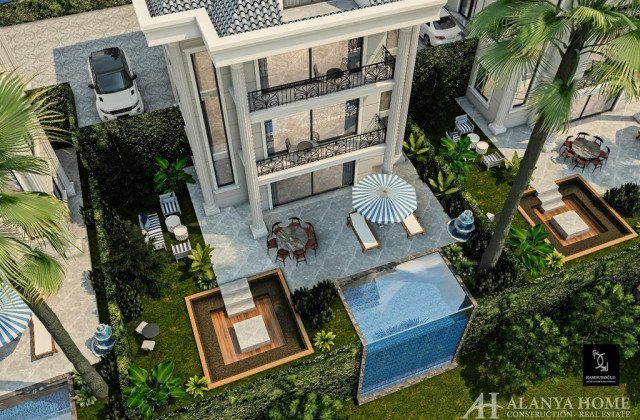 Viillas und Wohnungen zum Verkauf in Sun Villa Garden in Kestel Alanya antalya Türkei