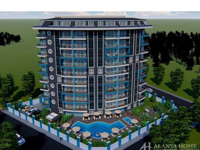Blue Tower Mahmutlar Alanya Antalya Türkiye satın alma satılık eşyalı tek yatak odalı daire yeni bir