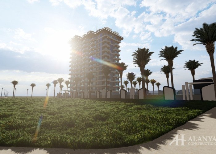 Ruby Tower Mahmutlar Alanya Antalya Türkiye Satılık emlak, eşyalı, bir ve iki yatak odalı daire, yen