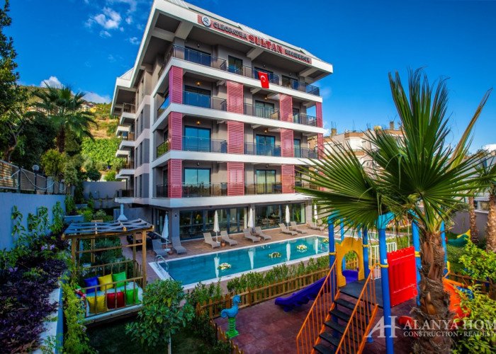 Kleopatra Sultan Center Alanya Antalya Türkiye satın alma satılık eşyalı tek yatak odalı daire yeni 