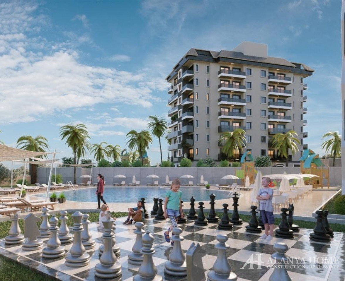المملكة برج Avsallar ألانيا أنطاليا تركيا صور بيع شراء شقة مفروشة الإسكان على أقساط في مبنى جديد من 