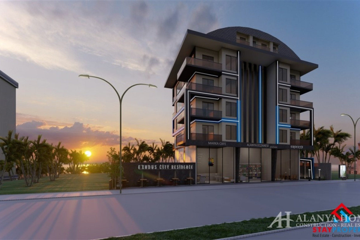 Exodus City Residence Каргыджак Аланья Анталия Турция жаңа жобадағы ғимараттан теңіз көрінісі теңізд