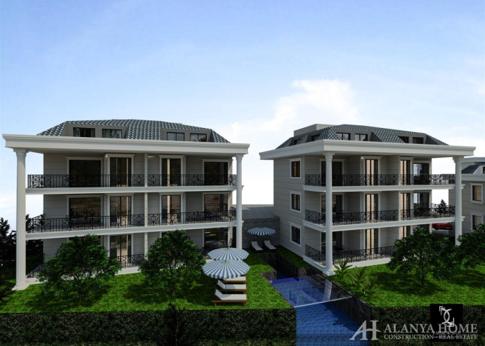 Viillas and Apartments for sale in Sun Villa Garden in Kestel Alanya antalya Turkey