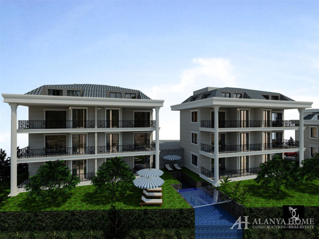 Viillas and Apartments for sale in Sun Villa Garden in Kestel Alanya antalya Turkey